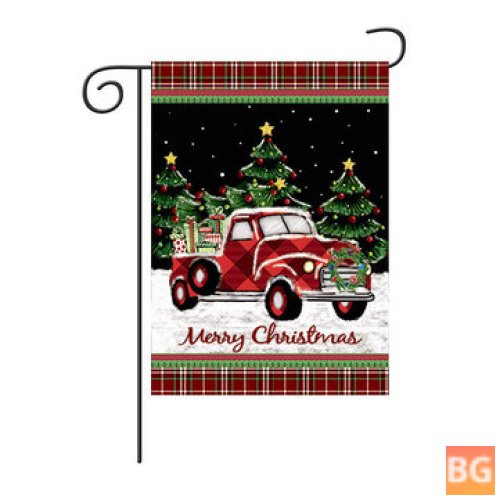 Red Christmas Tree with Gifts - Double Sided Winter Garden Flag