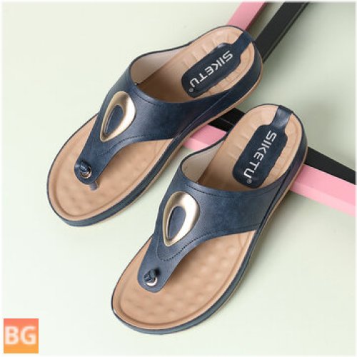 Women's Beach Shoes with Metal Clip Toe and Flops