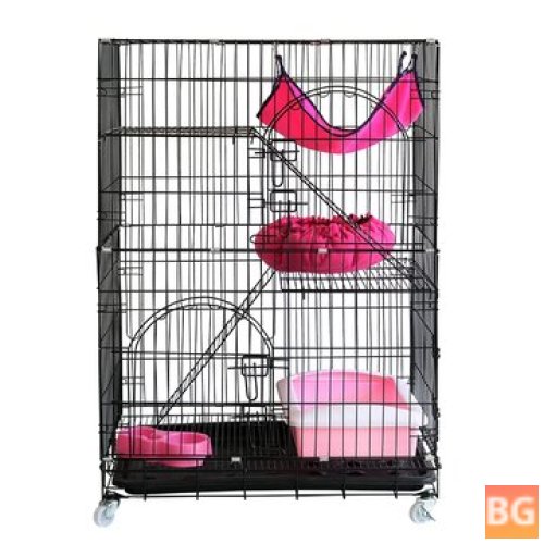 3-Tier Cat Playpen with Ladders, Platforms, and Hammock