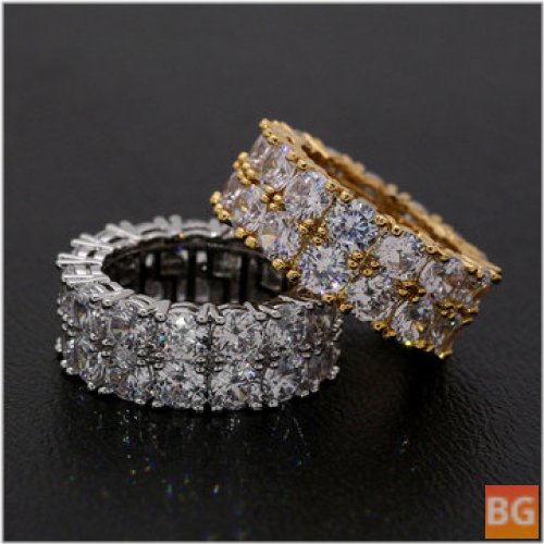 Gold Plated Geometric Zircon Rings for Men - 8-11 Size
