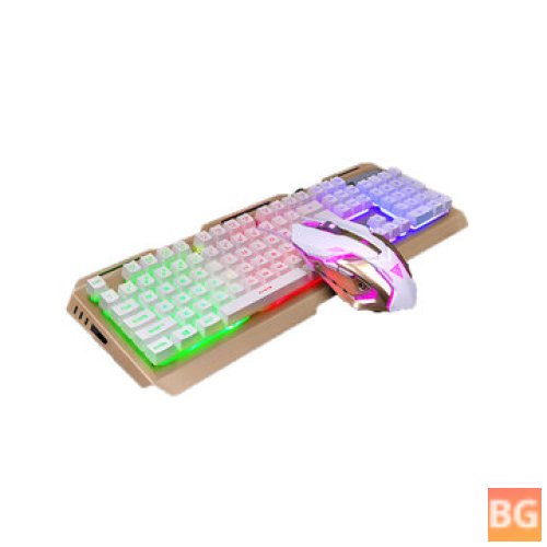 104-Key Keyboard and Mouse Set with RGB Mechanical Feeling