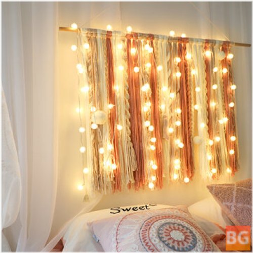 Cute LED Hair Ball Shape String Light with Battery Powered Copper Wire Fairy Lights