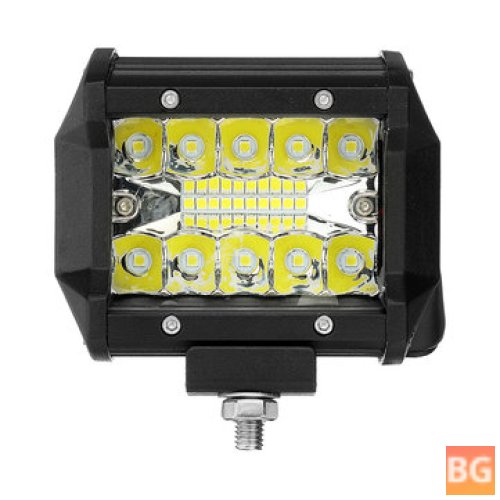 4Inch 60W 2400LM Tri-row LED Work Light - Combo Fog Drive White for Offroad Truck Boat ATV