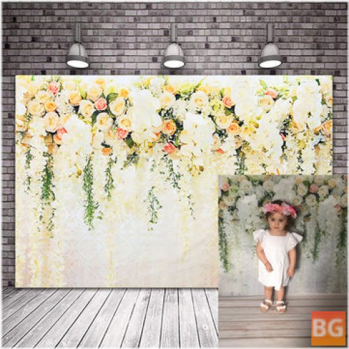 Wedding Background with Roses - 210x150cm