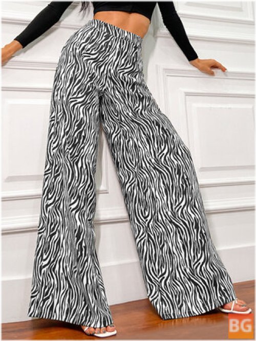 Women's Zebra Print Pants - Casual