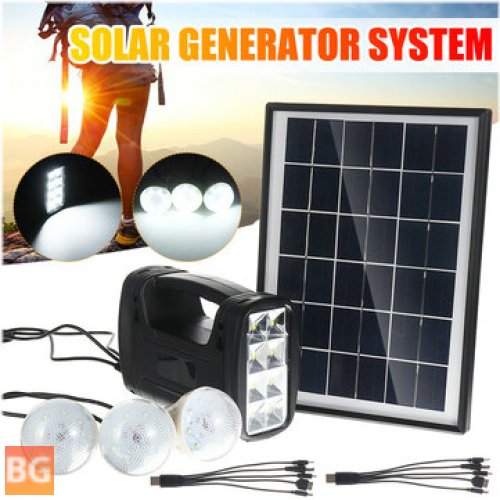 Portable Solar Home Kit with LED Lights and USB Charger