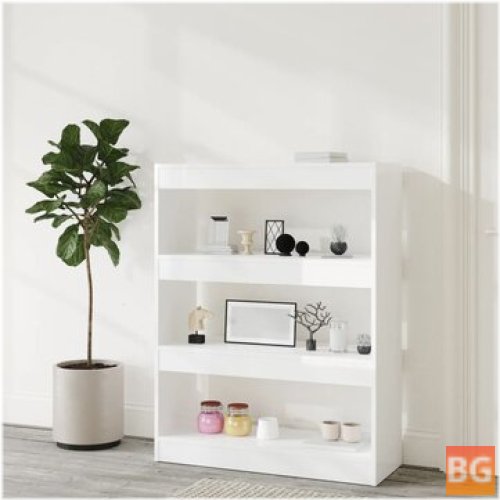 High Gloss White Book Cabinet/Room Divider - 31.5