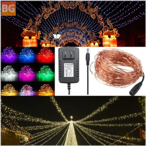 Copper Wire String Lights with 200 LEDs and IP67 Waterproofing for Xmas Party Decor