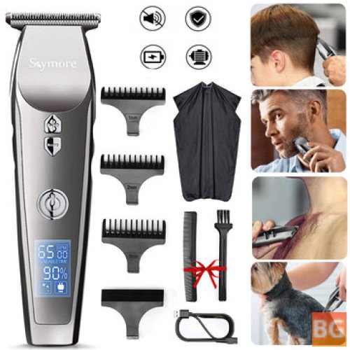 3-in-1 Men's Electric Hair Clipper LCD Digital Display Shavers Trimmers Beard Combs Set