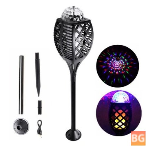 LED Stage Light with Flame Effect - Rechargeable DJ Night Light
