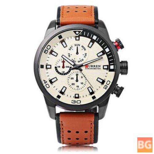 Wristwatch with Leather Band - Curren 8250