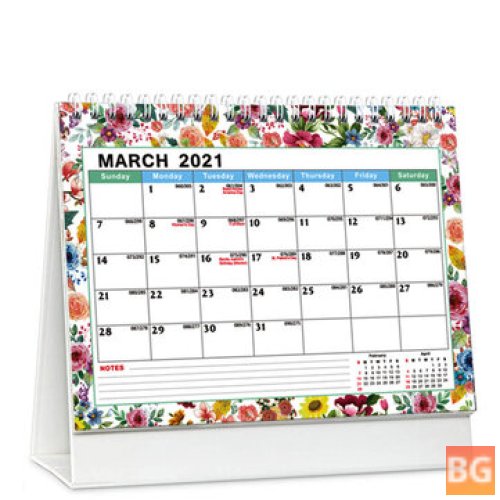 Daily planner with colorful flowers - 2021