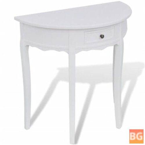 White Table with Drawer