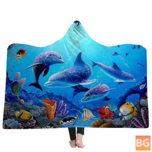 Ocean Hooded Wearable Blanket