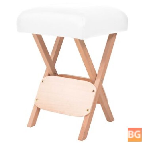 Massage Stool with 12 cm Thick Seat - White