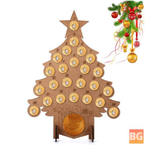 24-Pack of Wooden Christmas Advent Calendar Decorations