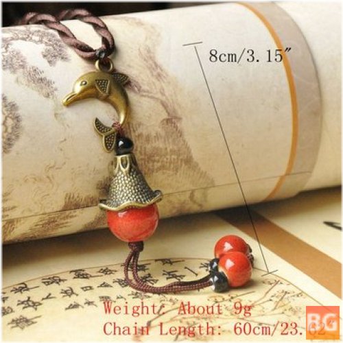 Vintage Pendant Necklace with Beads