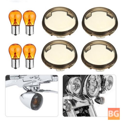 Smoked Lens Turn Signal Lights Cover - Bulb for Glide Road