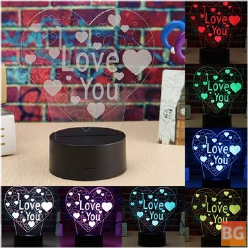Remote Control LED Night Lamp - 3D Colorful