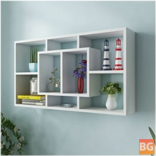 Wall Shelf With 4 Compartments White