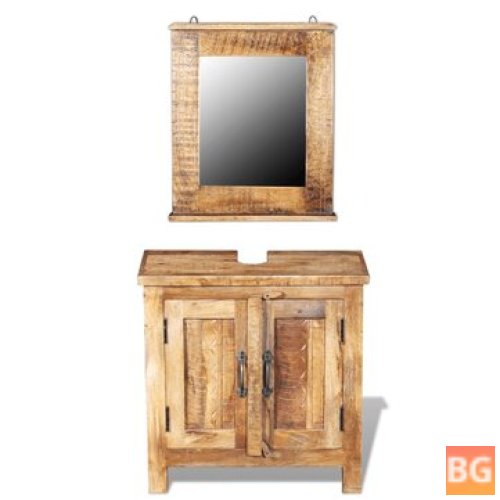 Bathroom Vanity Cabinet with Mirror - Solid mango wood