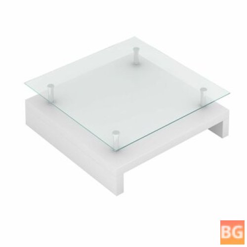 Table with Glass Top and Wood Base
