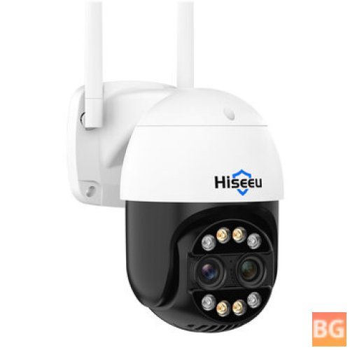 Hiseeu Dual Lens 4K Wifi PTZ Camera with Color Night Vision and AI Human Detection