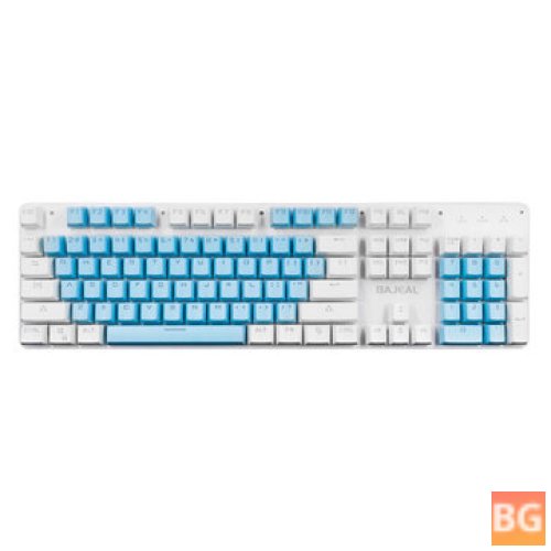 BAJEAL K500 Gaming Keyboard - Hot Swappable, 104 Keys, Wired, Blue/White