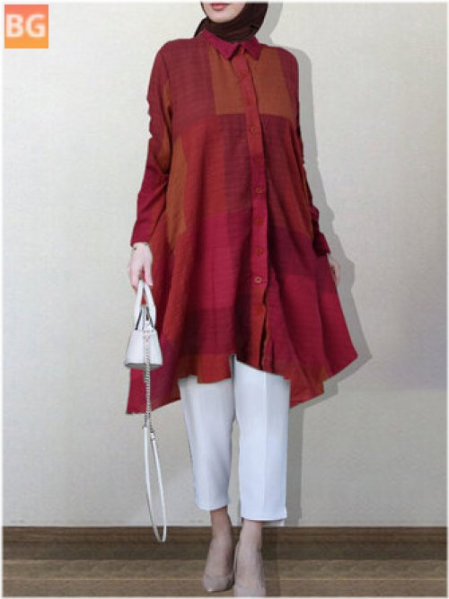 Long Sleeve Kaftan Robe Blouses for Women