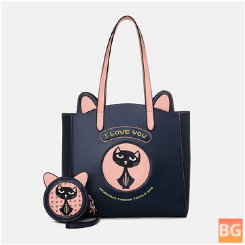 Women's Fashion Crossbody Bag with Cat Pattern