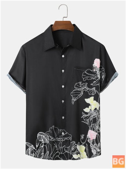 Short Sleeve Shirt with Floral Print