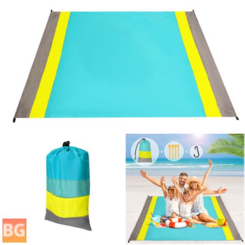 SGODDE 4-6 People Beach Mat - 210T Polyester - Waterproof - Large Picnic mat - Outdoor Camping mat - Yard