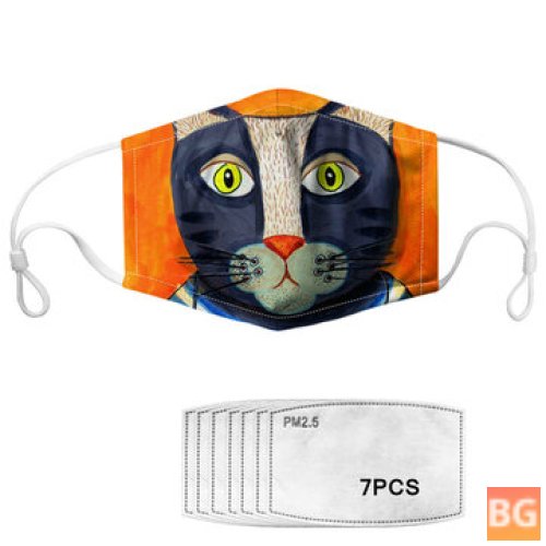 Breathable Mask with Cartoon Print - 7-Piece Gasket
