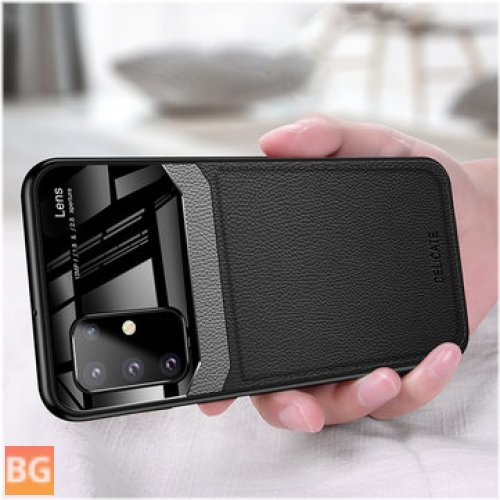 For Samsung Galaxy S20 Ultra-Bakeey Luxury Business PU Leather Mirror Glass Shockproof Protective Case