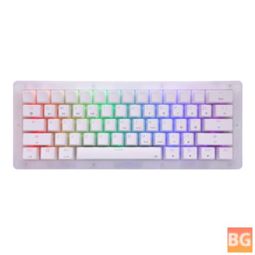 GAMAKAY K61 Mechanical Keyboard - 61 Keys - Triple Mode - Pudding Keycaps - RGB Gateron Switch - Hot Swappable - Wired - Bluetooth 5.0 - 2.4GHz Gasket - 3000mAh