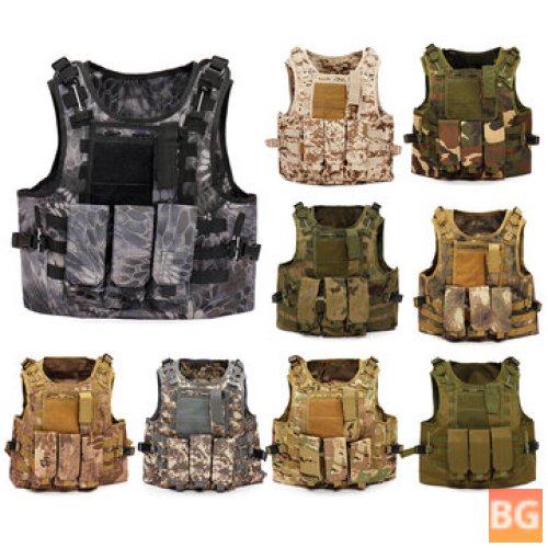 Tactical Military Vest - Sports Hunting Hiking Climbing Plate Carrier