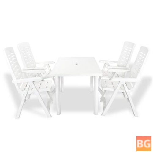 5 Piece Outdoor Dining Set - Plastic