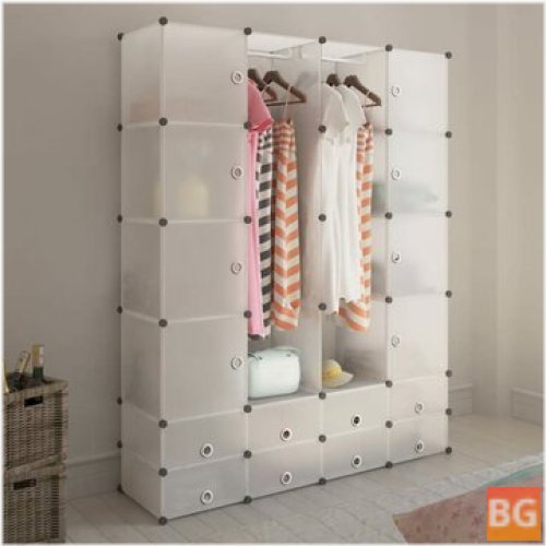 Cabinet with 18 compartments, white, 137.6 x 146.2 x 180.5 cm