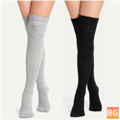 2 Pairs of Over The Knee Socks