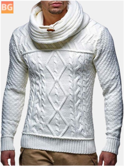 Turtleneck Cable Sweater for Men