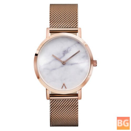 Women's Stainless Steel Fashion Marble Dial Watch strap