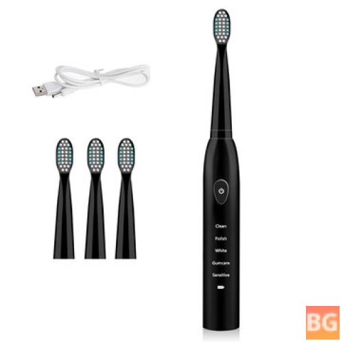 Electric Toothbrush with Sonic Power - Black/White