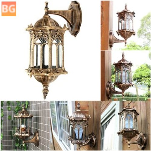 Outdoor Bronze Lantern Fixture - Aluminum Glass