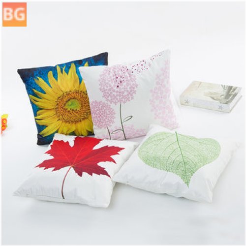 Satin Flower Throw Pillow Case with Waist Cushion Cover