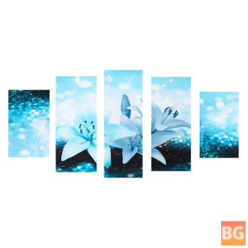 Blue Lily Flower Printing Sofa Wall Paintings