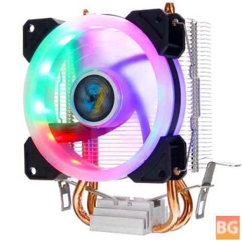CPU Cooler - 2 Heatpipe 4-Pin RGB Cooling Fan