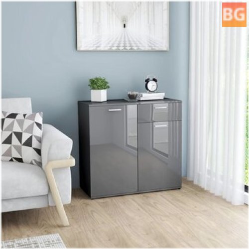 High Gloss Gray Sideboard with 31.5