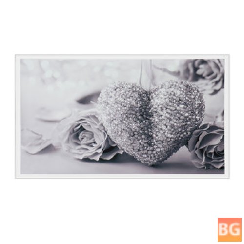 Wall Art - 45x80cm - Grey Heart Rose