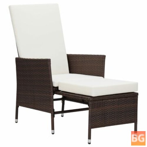 Garden Chair with Cushions - Poly Rattan Brown