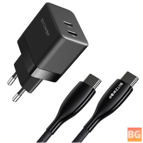 BlitzWolf Dual Type-C Wall Charger with 100W Type-C Cable